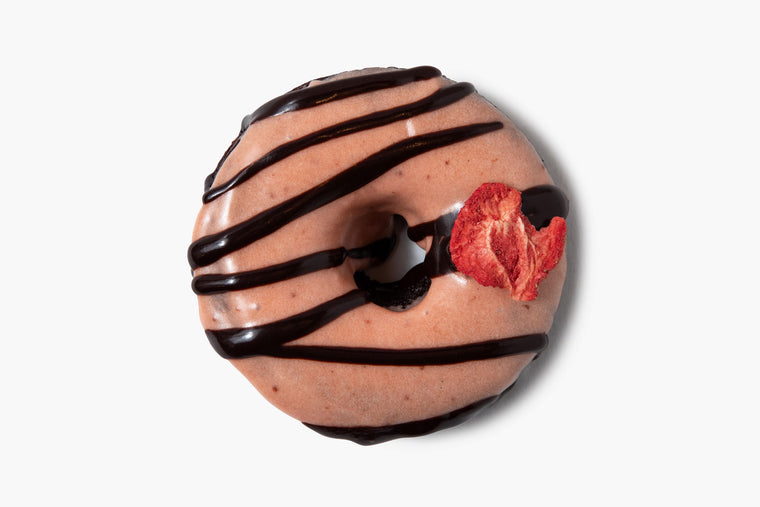 Vegan Gluten Friendly Strawberry Chocolate Doughnut